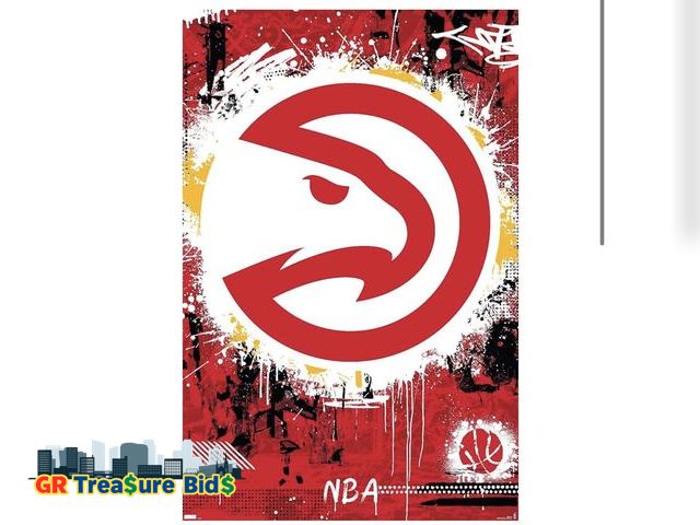 Lot 111-44455 - Trends International NBA Atlanta Hawks - Maximalist Logo 23 Wall Poster, 34L x 22.4W, Unframed Versi...