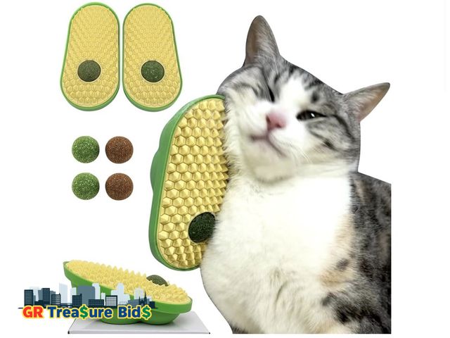 Lot 111-41696 - 2 Pcs Catnip Toys Balls That Stick on Wall,Cat Toy Ball, Catnip Ball for Cats Lick,Cat Face Scratche...