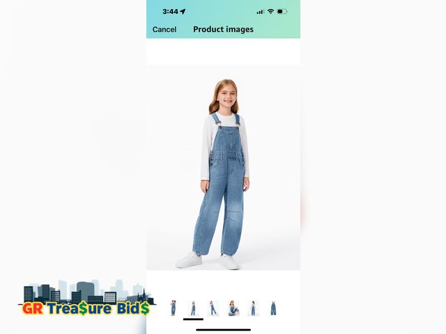 Lot 111-25571 - New Haloumoning Girls Denim Overalls Kids Sleeveless Wide Leg Jumpsuit Bib Overall with Pockets