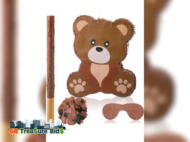 Lot 111-52179 - New Seematn Bear Themed Birthday Party Decorations Animal Themed Birthday Party Supplies with Blindf...