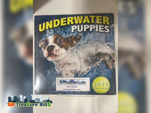 Lot 111-21116 - New Underwater Puppies 2025 Mini Calendar — Photography by Seth Casteel, 7" x 7". A3