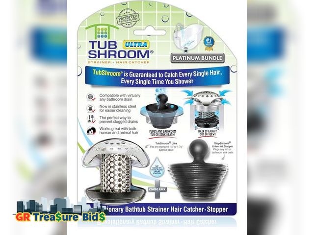 Lot 111-77879 - New TubShroom Ultra Revolutionary Bath Tub Drain Protector Hair Catcher/Strainer/Snare, Stainless St...