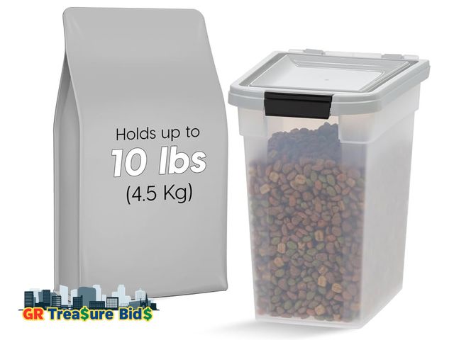 Lot 111-11767 - IRIS USA Airtight Dog Food Storage Container, WeatherPro, Up to 10 lbs, for Dog Cat Bird and Other P...