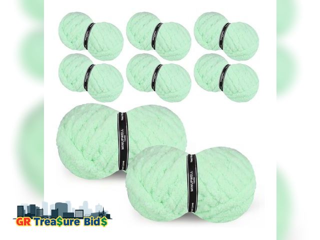 Lot 111-51691 - 8 Packs Jumbo Chunky Chenille Yarn - 1820g(64oz) 254 Yards (761ft) Bulky Yarn - Chunky Yarn for Hand...