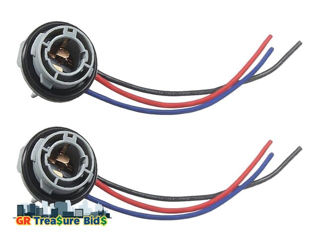 Lot 111-81788 - New 2PCS 1157 LED Bulb Socket Plug, Waterproof Turn Signal Brake Light Tail Light Socket Harness, Ba...