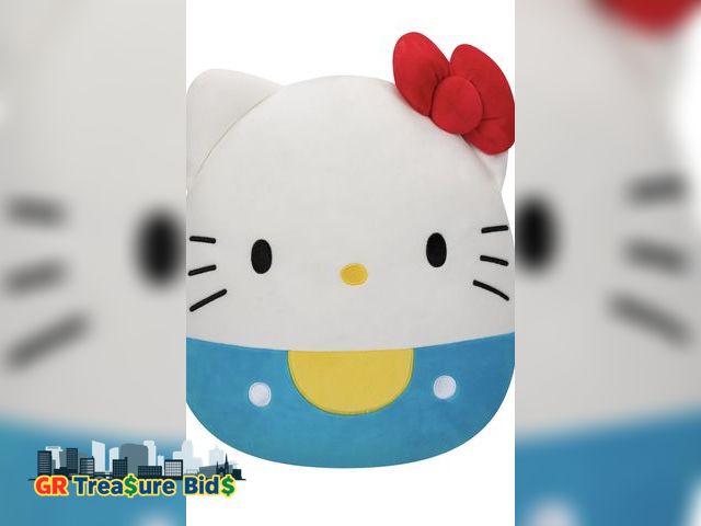 Lot 111-52376 - Squishmallows Original Sanrio 16 inch Hello Kitty in Blue Overalls – Official Jazwares Plush (Large)