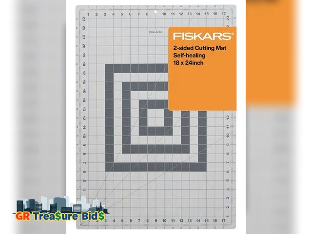 Lot 111-96282 - Fiskars Self Healing Cutting Mat for Quilting, Arts and Crafts, 18" x 24" Grid, Sewing Mat, Craft Cu...