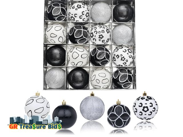 Lot 111-67128 - 16Pcs Christmas Ornaments Set, 80MM/3.15'' Shatterproof Christmas Ball, Leopard Print Hanging Orname...