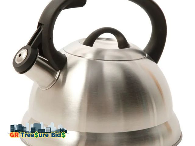 Lot 111-92490 - Mr. Coffee Flintshire 1.75 Qt Stainless Steel Whistling Tea Kettle, 91407.02