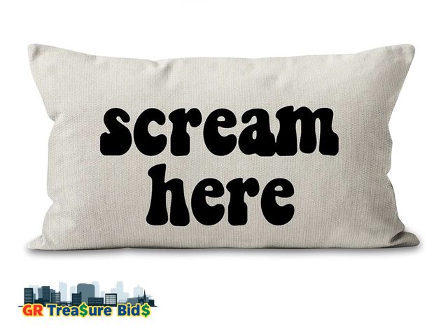 Lot 111-45521 - Mancheng-zi Scream Pillow, Scream 12x20 Pillow Cover,Scream Decor,Fun Throw Pillows,Scream Room Deco...