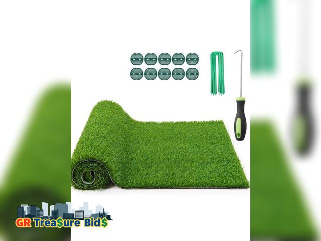 Lot 111-42229 - 1 New Artificial Grass Turf 2.7 FT*7FT Indoor Outdoor, 0.8 Inch Pile Height Fake Grass Realistic Syn...