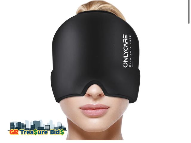 Lot 111-72682 - New Migraine Relief Cap, Soothing Migraine Mask, Upgraded Odorless Gel Ice Head Wrap, Hot and Cold T...