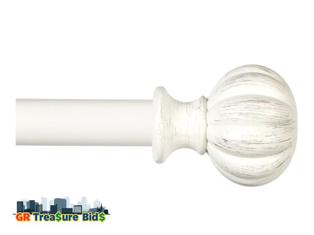 Lot 111-44556 - Kenney 71605 Deco Window Curtain Rod, 48 to 86-Inch, Antique White