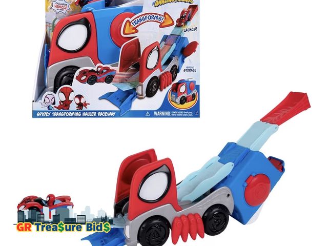Lot 111-68032 - Jazwares Marvel Spidey and His Amazing Friends Transforming Hauler Raceway - 9-Inch Vehicle and Trac...