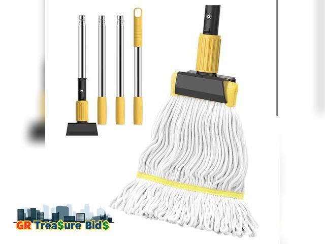 Lot 111-808627 - New Heavy Duty String Wet Mop for Floor Cleaning, Commercial Industrial Cotton Mops with Stainless S...