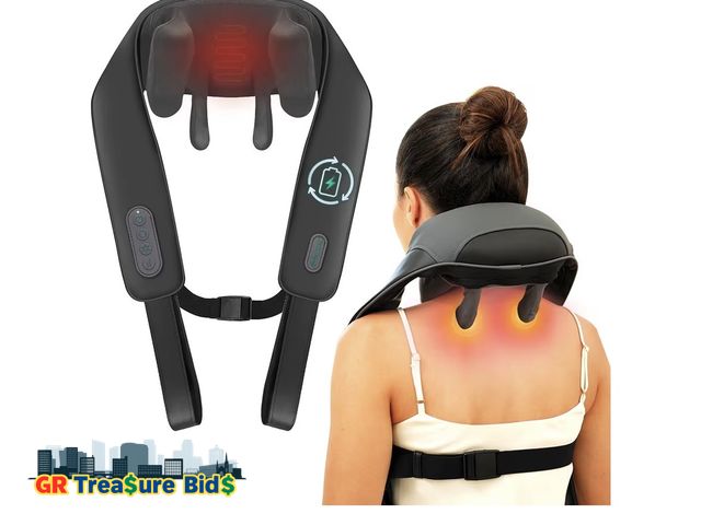 Lot 111-82772 - New Cordless Neck Massager with Heat for Pain Relief Deep Tissue, 4D Kneading, Valentines Day Gifts ...