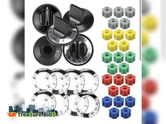 Lot 111-26948 - AMI PARTS Electric Range Burner Knob Kit KN002 RKE Electric Range Oven Knob Handle Kit Compatible wi...