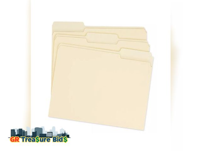 Lot 111-53306 - New Smead End Tab File Folder, Shelf-Master Reinforced 1/3-cut Tab Top Position, Letter Size, Manila...
