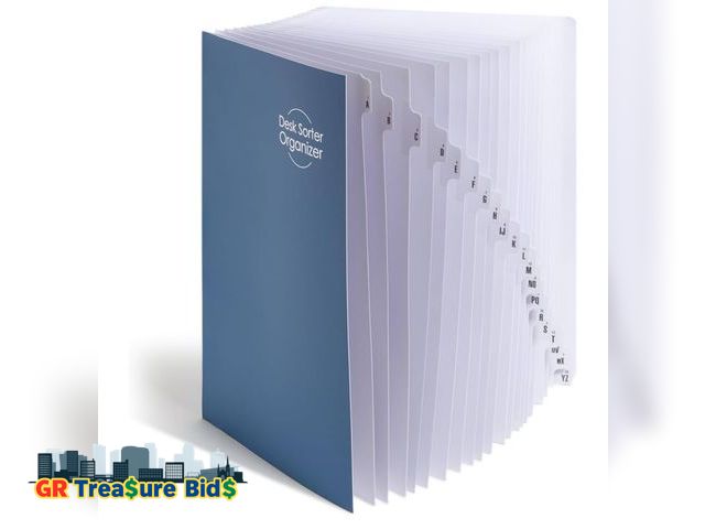 Lot 111-28852 - Smead Deluxe Indexed Desk File, A-Z and 1-20 Indexing, 20 Leaves, Legal Size, Blue