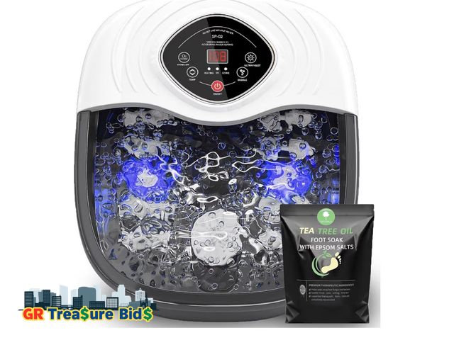 Lot 111-83737 - New closewave Foot Spa Bath Massager with Heat, UV &amp; Ozone Bubbles,Shiatsu Rollers Epsom Salt Te...