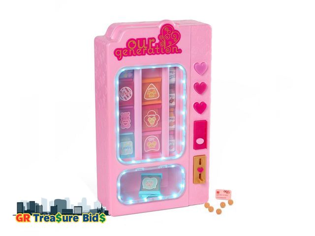Lot 111-554690 - Our Generation Snacktime Fun Pink Vending Machine &amp; Play Food Accessories