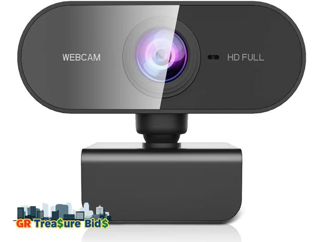 Lot 111-82772 - New Webcam with Microphone&amp;1080P HD Web Cam,Stand for PC/MAC/Laptop/Desktop, Wide Angle Web Came...