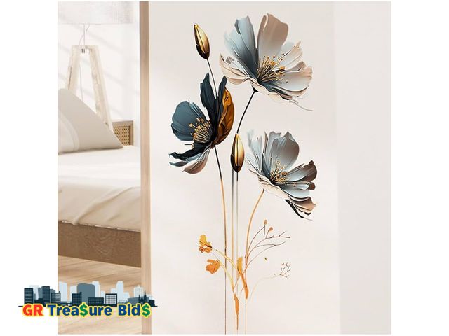 Lot 111-85879 - 3D Wall Stickers DIY Flower Wall Decal Removable Waterproof Wall Art Decor for Bedroom Living Room O...