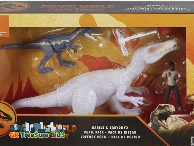 Lot 111-52076 - Jurassic Chaos Theory Darius &amp; Baryonyx &amp; Monolophosaurus Action Pack