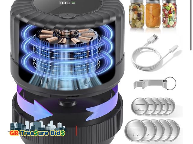 Lot 111-907363 - New VP06+ Mason Jar Vacuum Sealer, Electric Vacuum Sealer for Jars with Wide and Regular Mouth Mason...