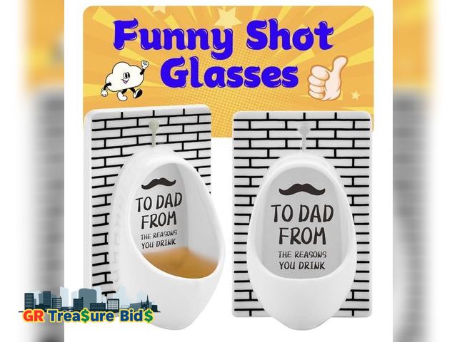 Lot 111-84712 - Urinal Shot Glasses Set of 2
Fathers Day, Dad Gifts, from Daughter Son, Gifts for Men, Mens, White E...
