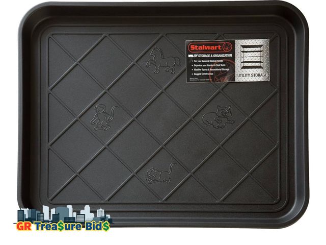 Lot 111-87397 - Pure Garden Stalwart Eco Friendly Utility Boot Tray Mat, 20"x15"/Small, Black