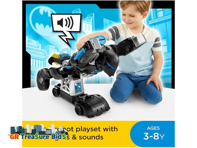 Lot 111-5522 - Retail Price $132.41 Batman Toy Fisher-Price Imaginext DC Super Friends Batman Toy Bat-Tech Batbot P...