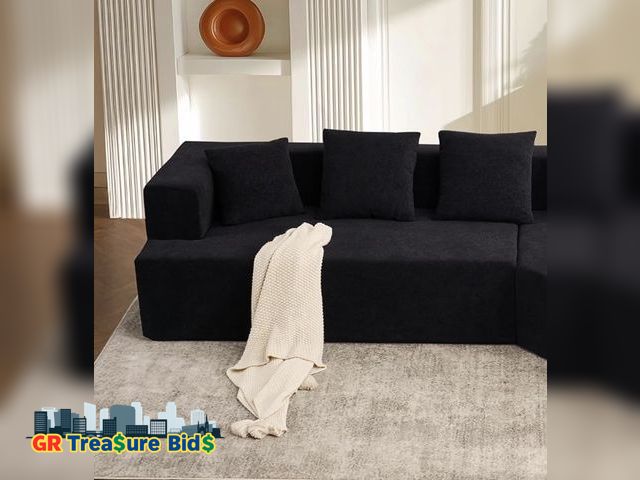 Lot 111-6733 - Modular Sectional Sofa, Modern Cloud Curved Couch with Deep Seat, Upholstered Boneless Couches for L...