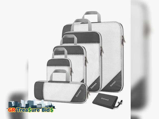 Lot 111-63883 - New Compression Packing Cubes, Gonex Extensible Storage Mesh Bags Organizers