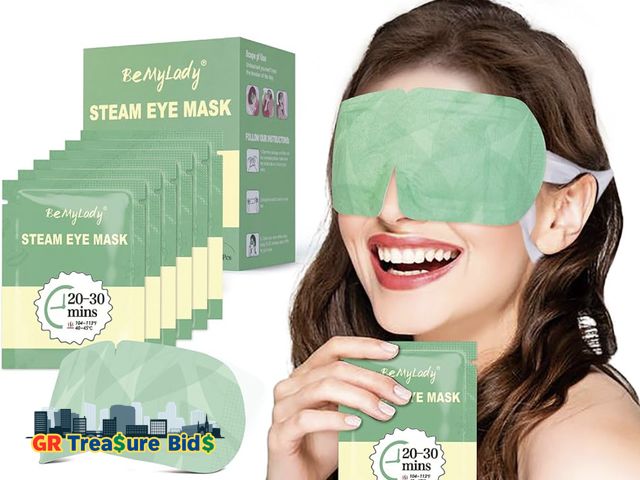 Lot 111-37516 - New BeMyLady 12 Pack Steam Eye Mask for Dry Eyes, Eye Mask Warm Compress 45Mins, Moist Heated Eye Ma...