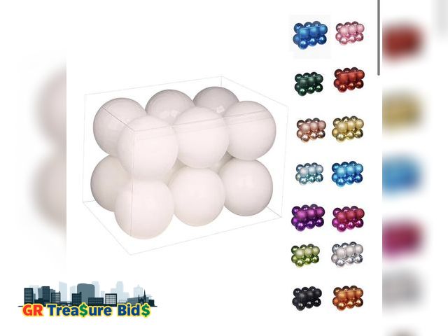 Lot 111-10977 - New Emopeak 12Pcs Christmas Balls Ornaments for Xmas Christmas Tree - 4 Style Shatterproof Christmas...