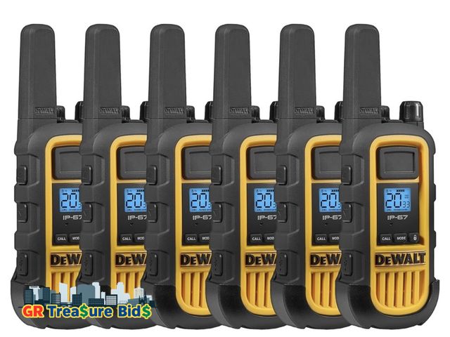 Lot 111-92737 - New $600 DEWALT DXFRS800 6 pack 2 Watt Heavy Duty Walkie Talkies - Waterproof, Shock Resistant, Long...
