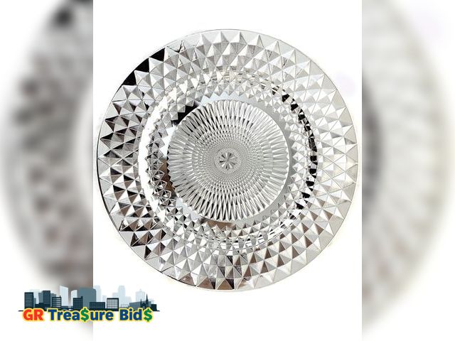 Lot 111-52374 - Allgala Charger Plates, 13-Inch 6-Pack Heavy Duty Plastic Diamond Pattern Sparkling Wedding Charger ...