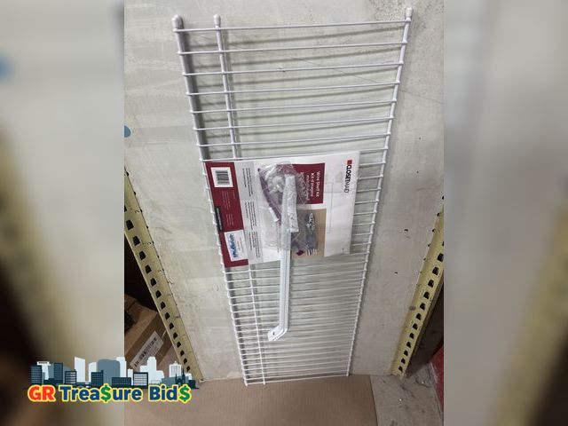 Lot 111-89912 - 1 White Steel Rubbermaid Free-Sliding Wire Shelf, White, Adjustable Shelving with Free-Slide Design ...