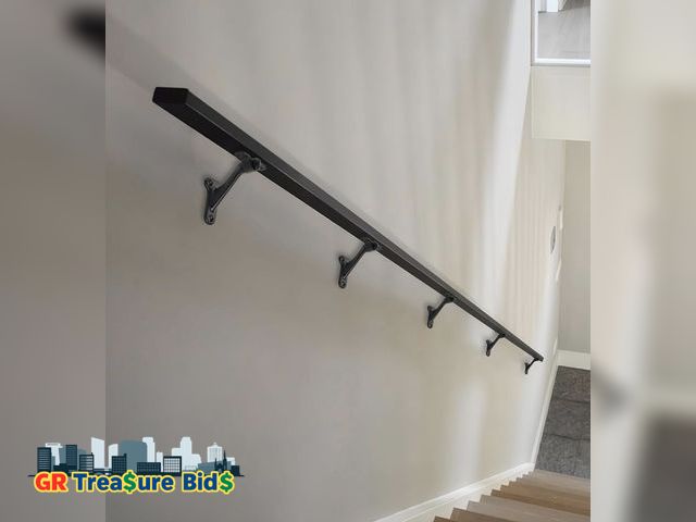 Lot 111-99261 - 10 pack khtumeware  3 Inch Matte Black Hand Rail Bracket Heavy Duty Hardware for Stairways, Home or ...