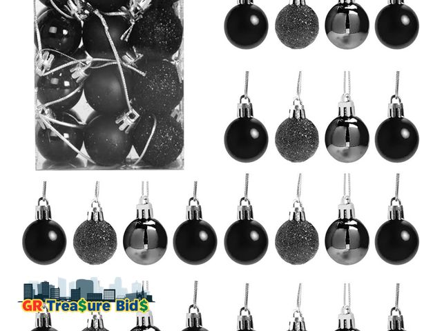 Lot 111-10977 - New 96PCS Mini Ornaments Christmas Balls Shatterproof Christmas Tree Ball Decorations  Plastic Glitt...