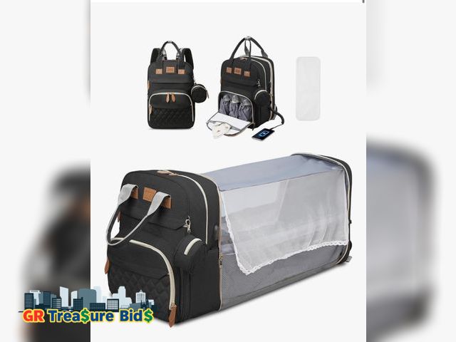Lot 111-73672 - New Diaper Bag with Changing Station, Waterproof 3 in 1 Baby Diaper Backpack with Foldable Changing ...
