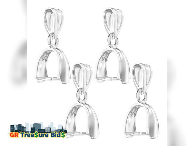 Lot 111-10811 - Earrings OHINGLT 925 Sterling Silver Pinch Bails for Pendants Clasp Connectors Bails for Jewelry Nec...