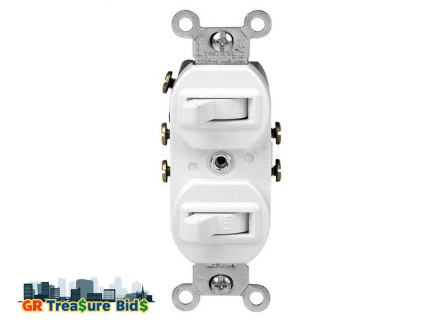 Lot 111-77226 - Leviton 15 Amp 120/277 Volt, Duplex Style Single-Pole/3-Way Ac Combination Switch, Commercial Grade,...