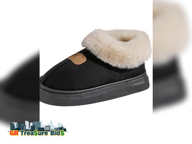 Lot 111-51820 - New Women Suede Faux Fur Slipper with Close-Back Chunky Anti-slip Fleece Lined Slide 2026 Winter Fal...