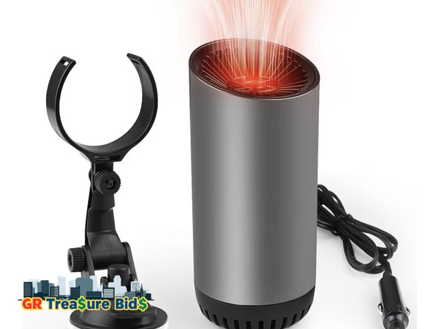 Lot 111-80737 - New Car Heater, 12V 150W Portable Car Heater, 2 in 1 Fast Heating and Cooling Defroster Defogger Plu...