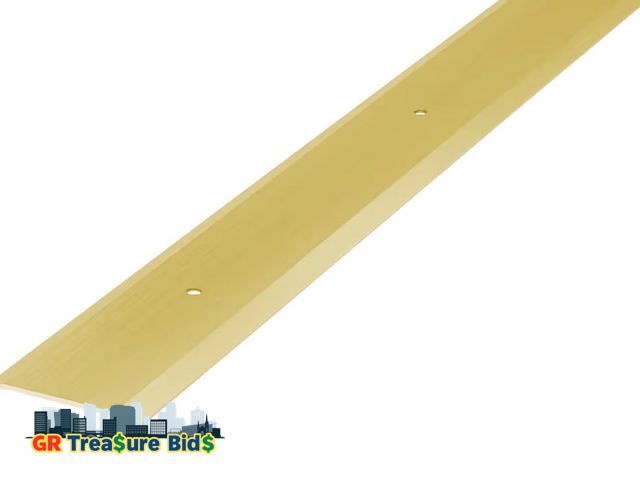 Lot 111-69656 - New M-D Building Products 09563 1-3/4 in. x 1/8 in. x 36 in. Gold Aluminum Flat Profile Threshold fo...