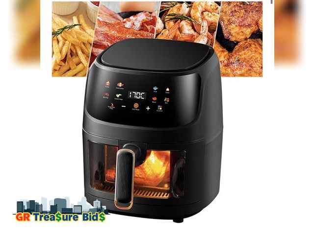 Lot 111-72662 - New Bluebow Air Fryer, Air Fryer With Viewing Window And Touch Screen, Oil-Free And Healthier, 5l La...