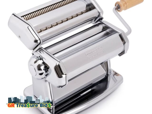 Lot 111-690852 - New $99 Imperia Pasta Maker Machine- 100% Made in Italy, Heavy Duty Steel Construction, Easy Lock Di...