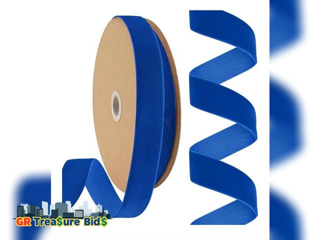 Lot 111-24110 - Royal Blue Velvet Ribbon 1 Inch X 25 Yards Spool Fabric for Velvet Choker Valentine's Day Wreath Dec...